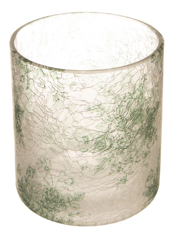 Lysglass Rosemønster 9x10cm