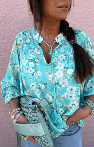 Hovedbilde Love Forever Susanne Blouse Turquoise Flower