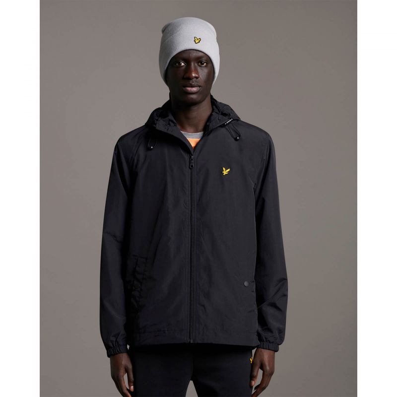Lyle & Scott Zip Through Hooded Jacket Jet Black