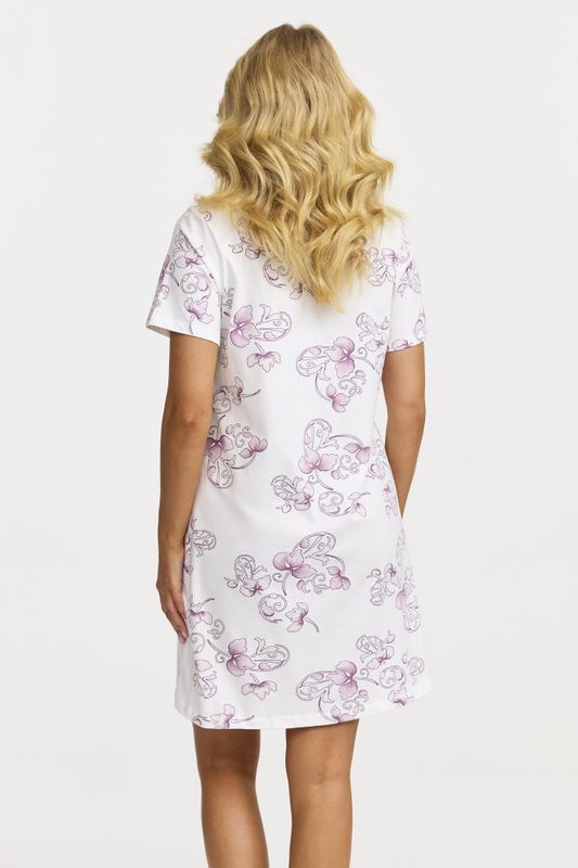 Damella Nattkjole med kort arm Ass.