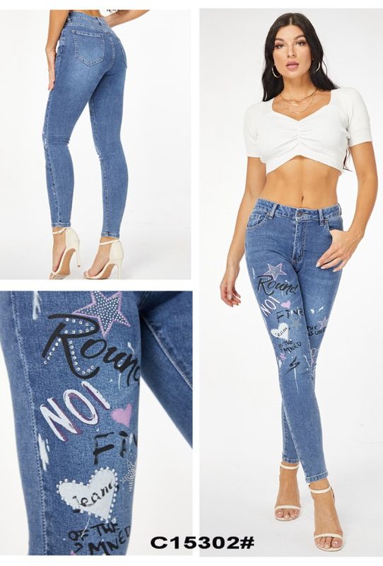 Mozzaar Star Print Jeans